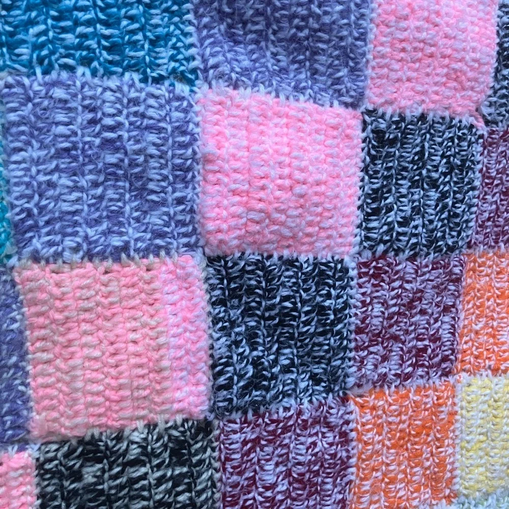 Heavy crocheted handmade vintage throw lap blanket